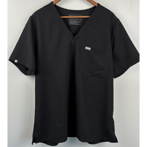 FIGS Scrub Set Sz XXL Catarina Scrub Top Kade Cargo Pants Black Technical - Picture 2 of 15